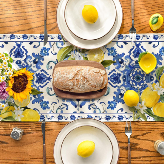 Lemon Pattern Table Runner